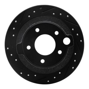 Mazda Millenia Brake Rotor (1) - Rear Left - R1 Concepts - Drilled & Slotted - Black - `95-`02